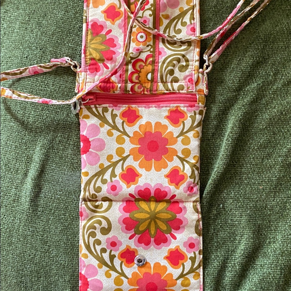 Vera Bradley Coral Pink Floral Quilted Crossbody Bag - Picture 4 of 4